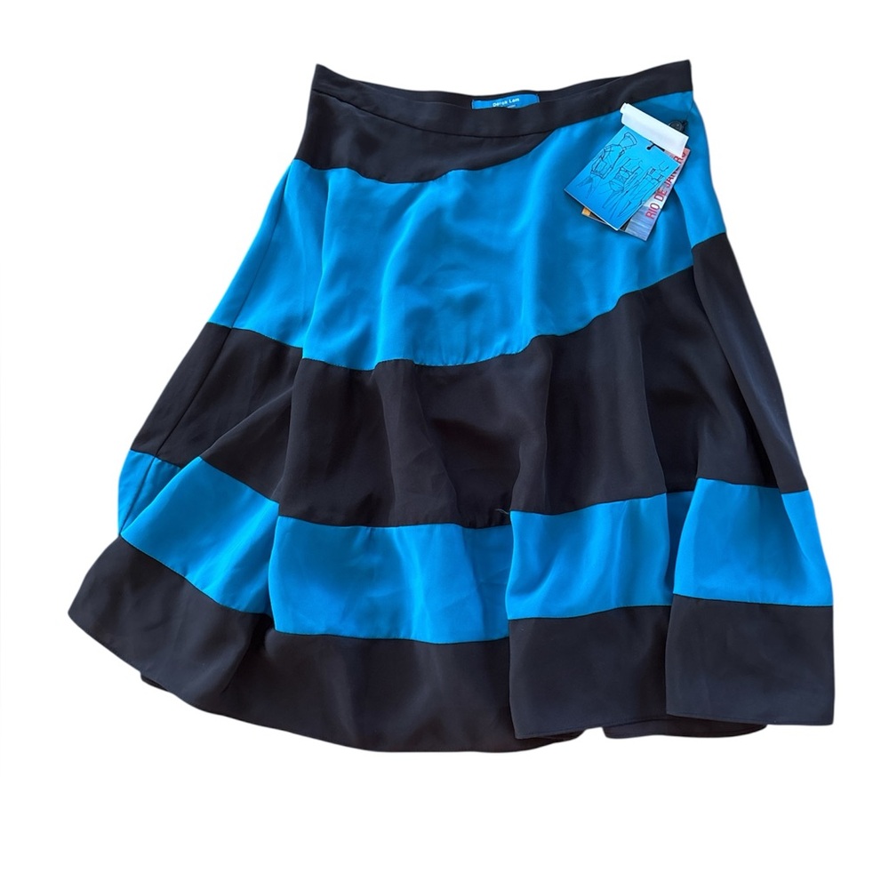 Derek Lam Blue and Black striped A-Line Skirt size 4 nwt